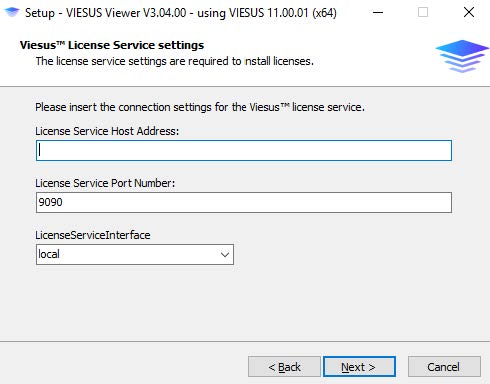 License service settings screen